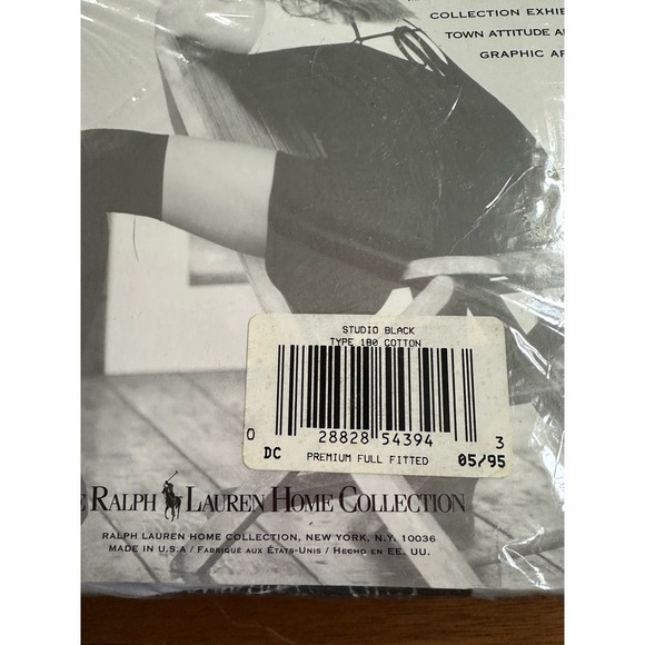 Vintage Ralph Lauren Studio Black full fitted sheet - Picture 5 of 6